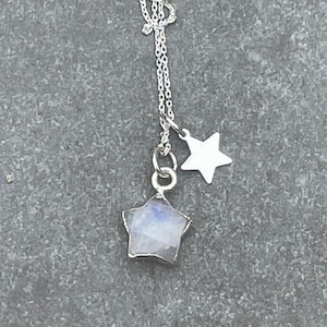 Moonstone Star and Silver necklace