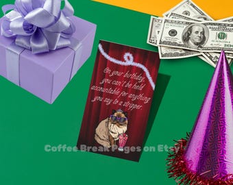 Princess Cat Funny Printable Birthday Card