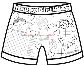 Heart Boxers Coloring Activity Page and Placemat | DCC Inspired