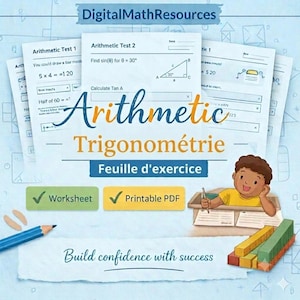 Trigonometry Worksheets, Middle High School Math exercises (Printable PDF)