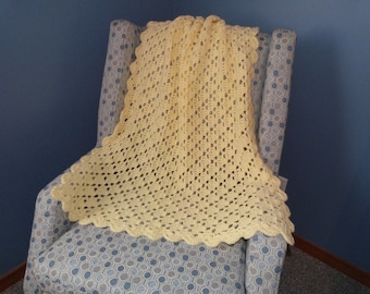 Yellow Baby Afghan/Yellow Baby Blanket/Gender Neutral/Throw/Lap Throw/Wheelchair/Nursing Home/Nursery/Baby Gift/Baby Shower/Newborn/Infant