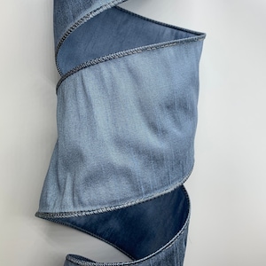 4&quot; Dusty Blue Faux Silk Ribbon ~ 10 Yard Roll ~ Anisha  ~ Wired Edges