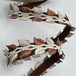 1&quot; Dupion Vine Trim ~ Bronze ~ Metallic Platinum ~ Wired ~ d stevens ~ 9 Meters Roll