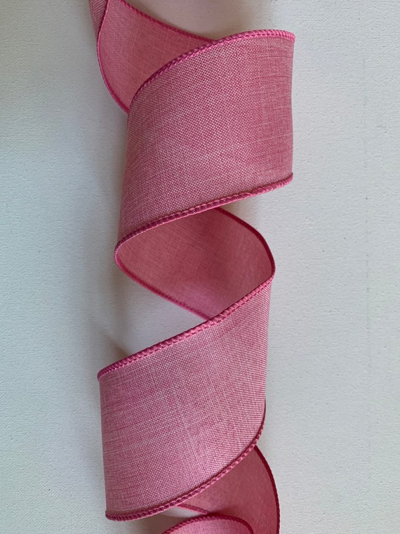 Light Pink Plaid Gingham Wired 2.5 Ribbon, 9 Feet (Free Shipping)