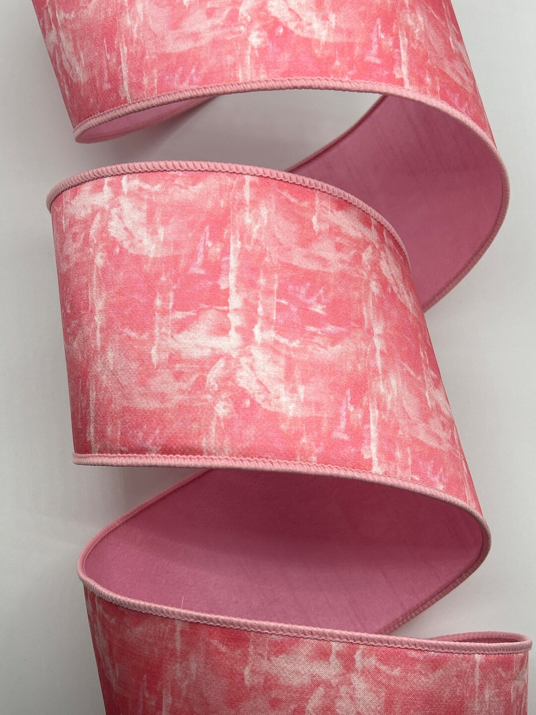4 Pink Watercolor Ribbon Shades of Pink Wired Edges Etsy