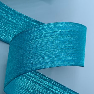Turquoise Ribbed Ribbon 2.5