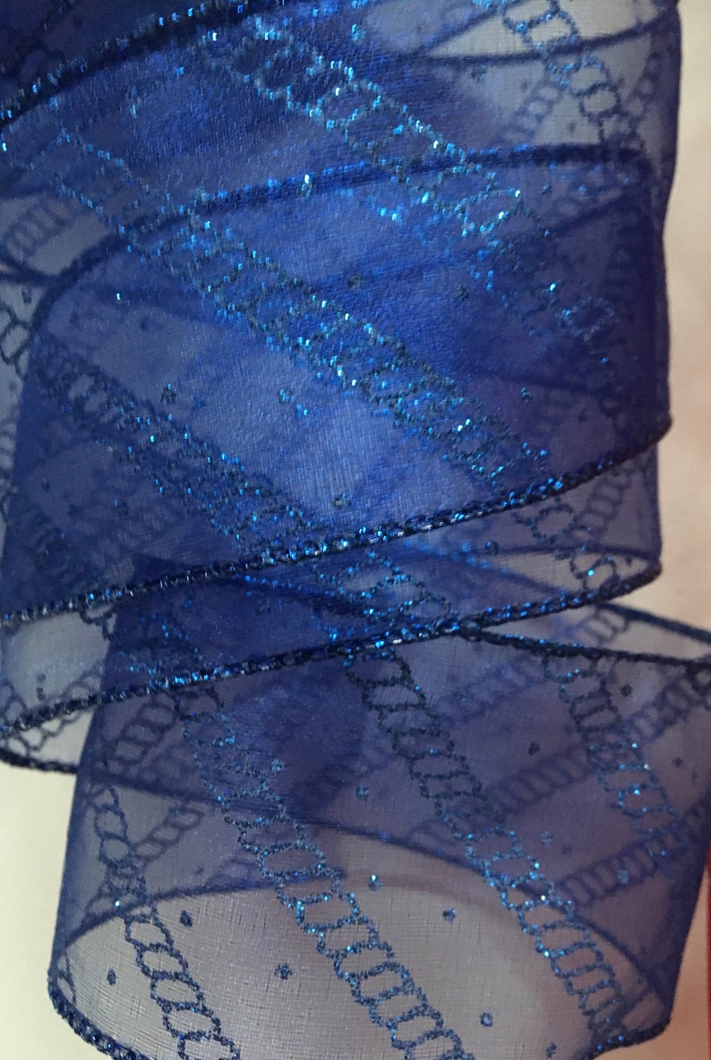 1.5 Blue Sheer Wired Ribbon Sheer Blue Wired 5 Yards