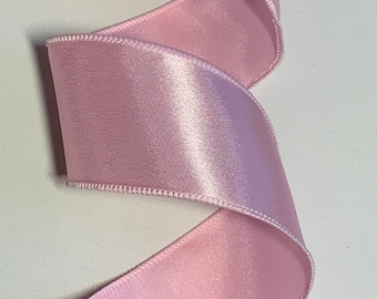 1.5" or 2.5" Pink Satin Wired Ribbon ~ Wired Edges ~ 10 Yard Roll