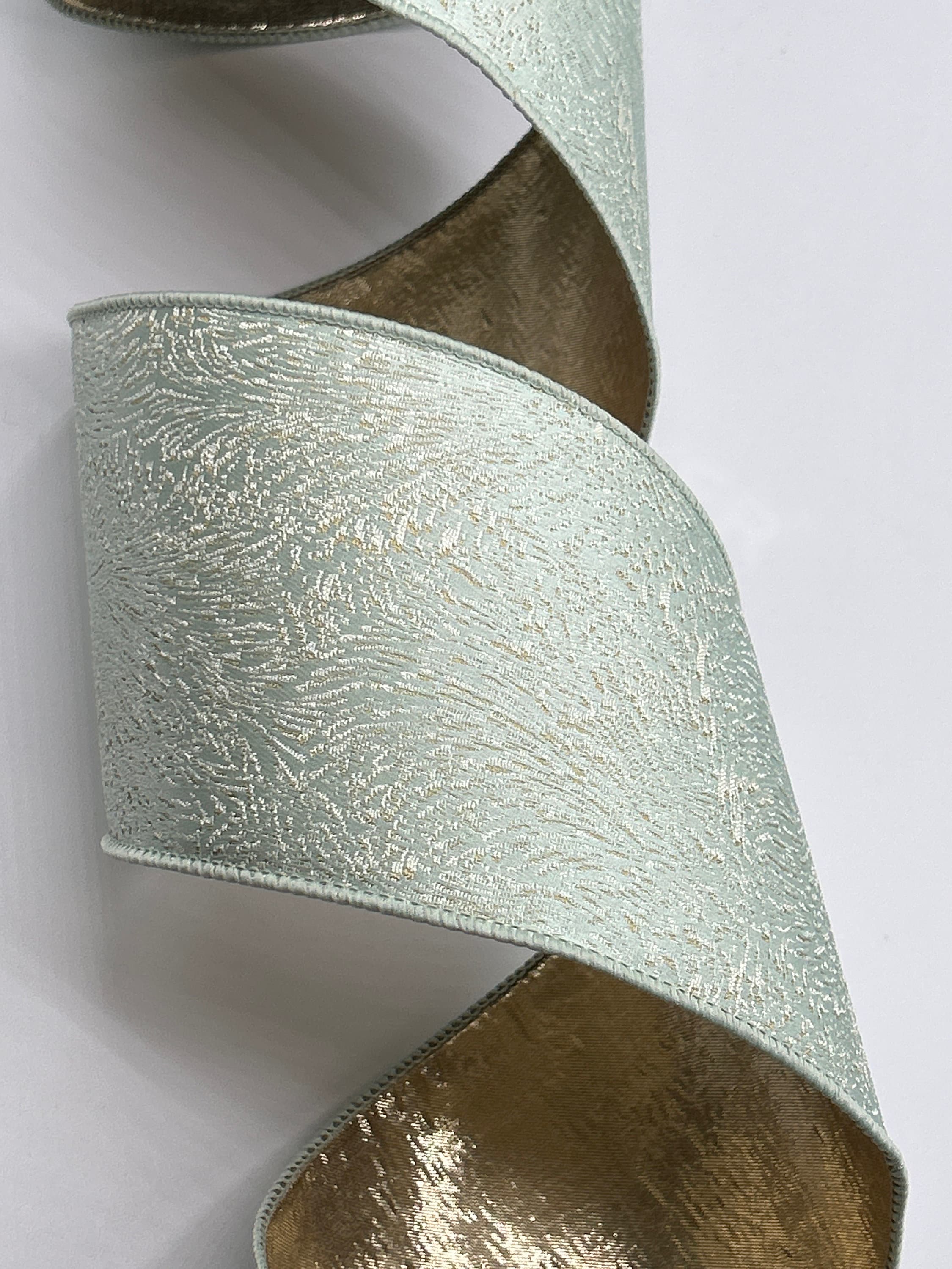 Light Sage Green Wired Suede Velvet Ribbon Country Farmhouse