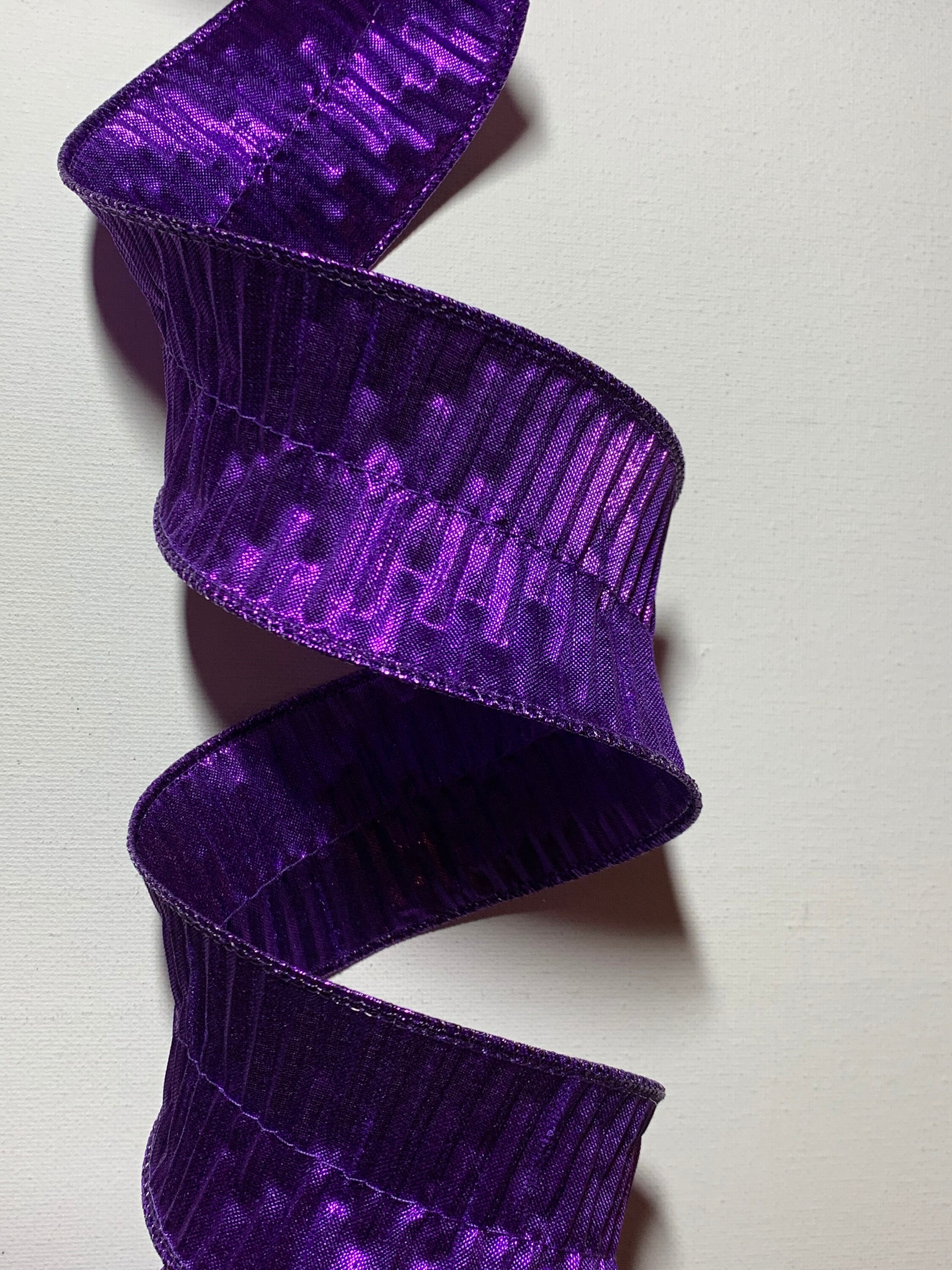 3/4 Violet Purple Velvet Ribbon, Farrisilk Wired Velvet Ribbon