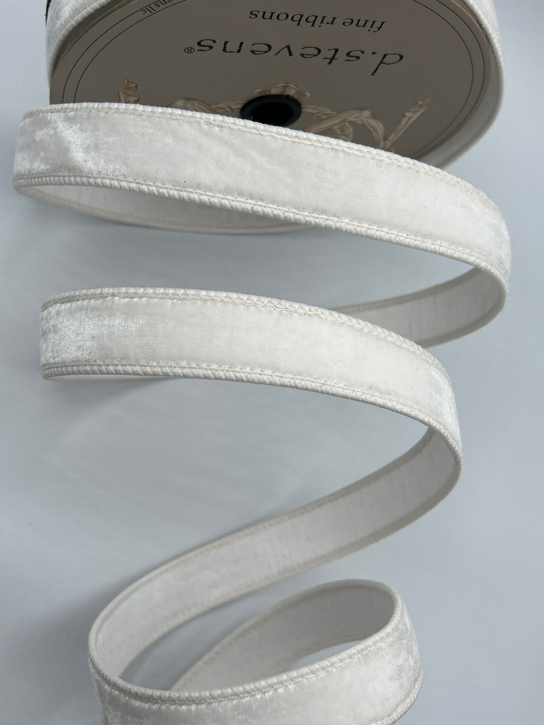 2.5 Wide White Velvet Ribbon – Cotton & Crete