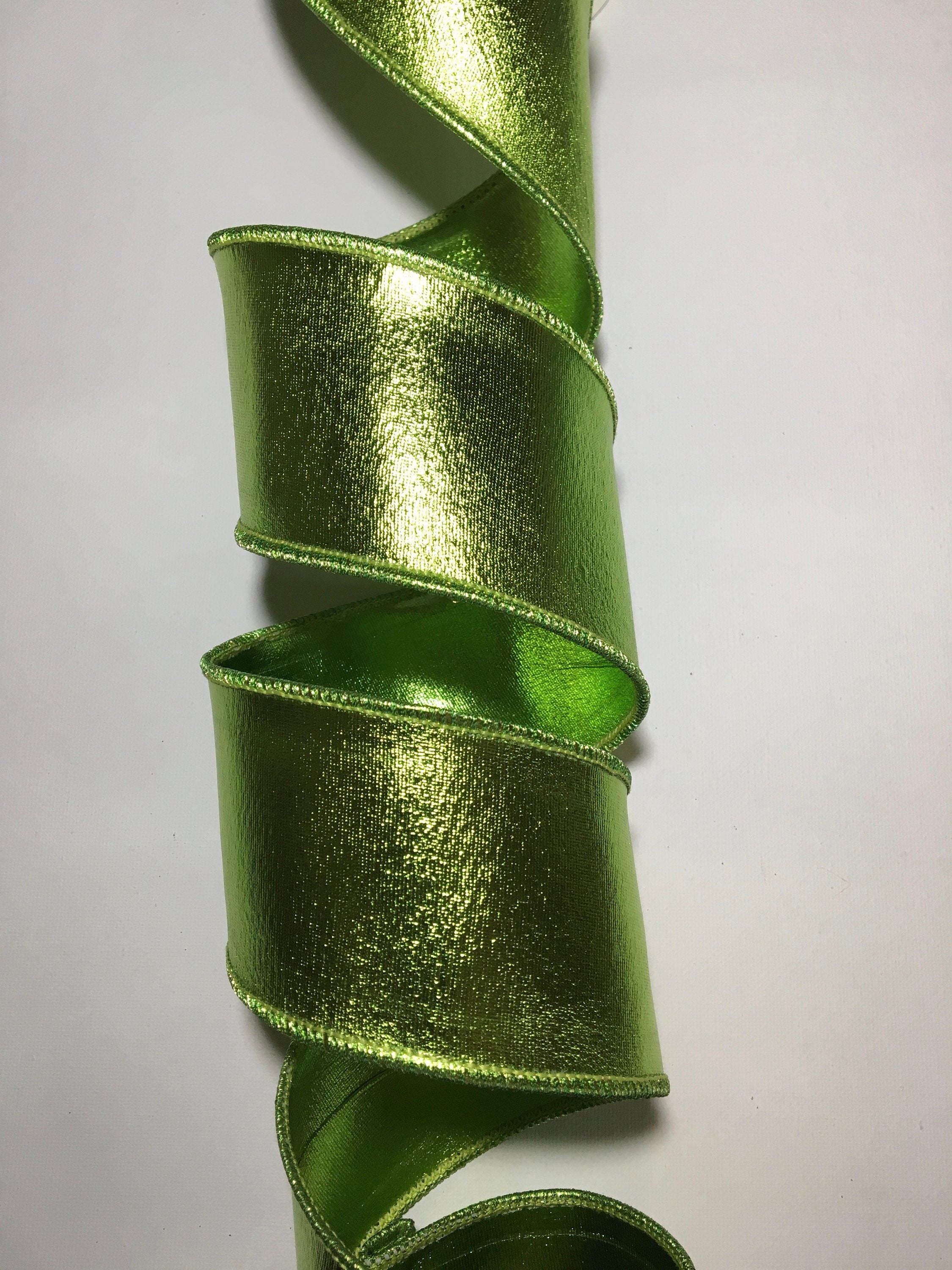 Metallic Lame Christmas Ribbon Wired Edge 1-1/2-inch 10 