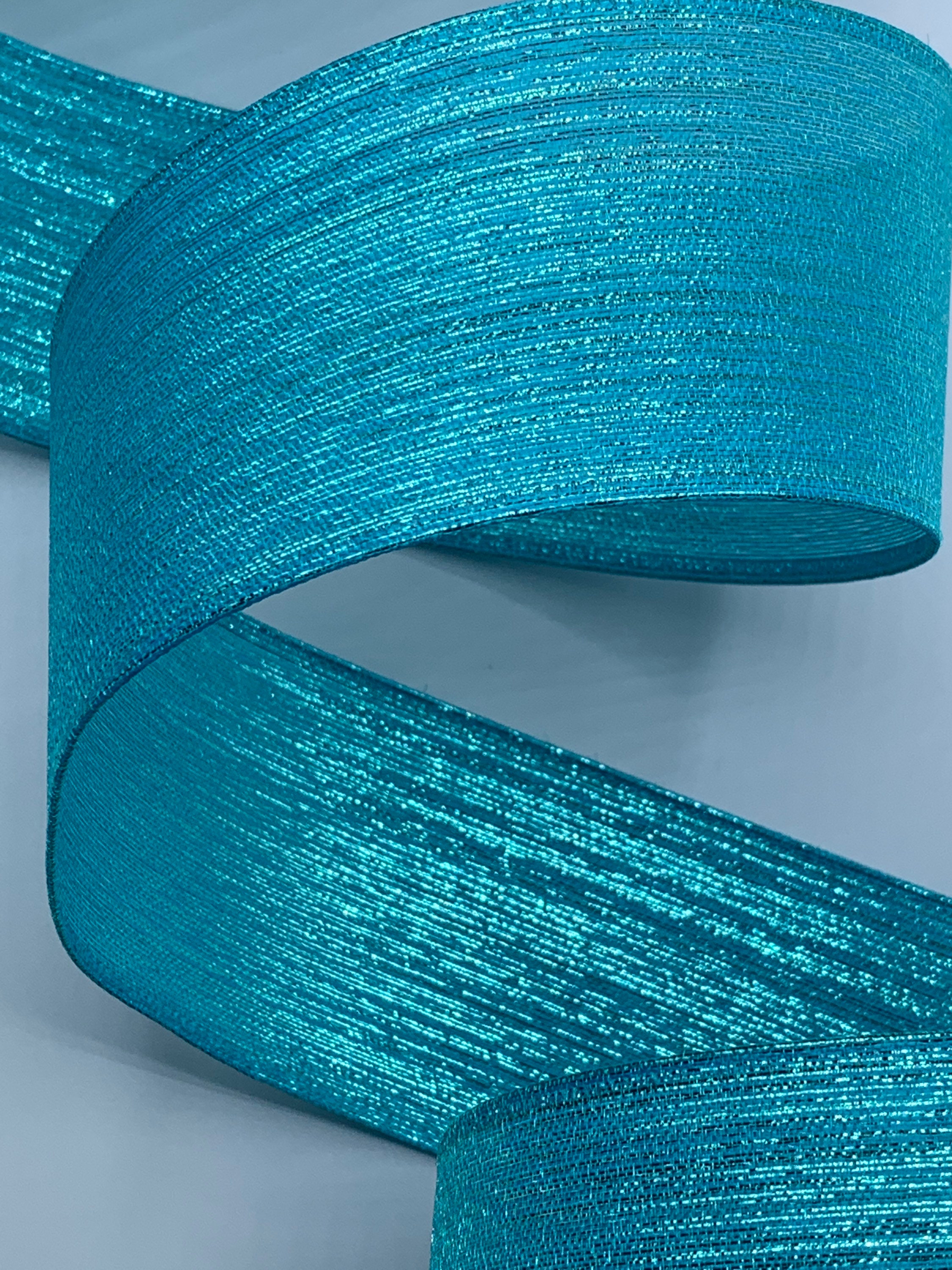Turquoise Ribbed Ribbon 2.5