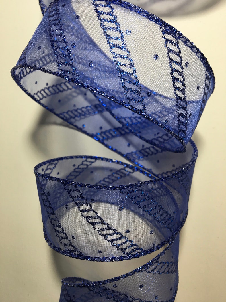 1.5 Blue Sheer Wired Ribbon Sheer Blue Wired 5 Yards