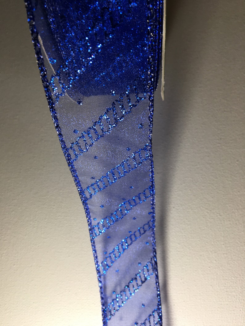 1.5 Blue Sheer Wired Ribbon Sheer Blue Wired 5 Yards