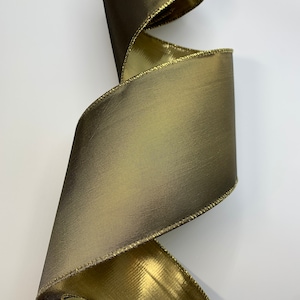 4&quot; Talisman Taffeta ~ Gold Back ~ Wired Edges ~ d stevens ~ 10 Yard Roll