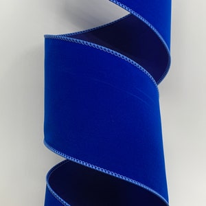 2.5" or 4" Royal Blue Velvet Ribbon ~ Wired Edges ~ 10 Yard Roll