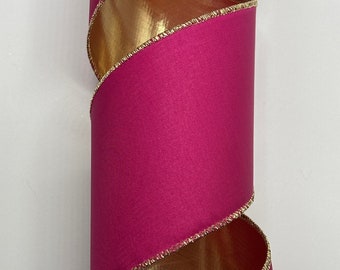 d. stevens 1 x 10 YD Pink Velvet Wired Ribbon with Pink Metallic Back –  DecoratorCrafts