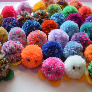 Pack of 5 Quiet Critters / Pom Pom Monsters great for party bag fillers/teachers/rewards image 2