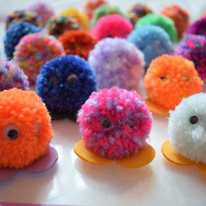 Pack of 5 Quiet Critters / Pom Pom Monsters great for party bag fillers/teachers/rewards image 1