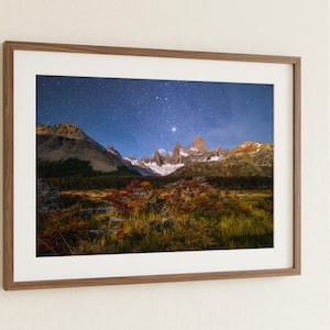 Väggkonst_Vintergatan i Patagonien | Natthimmellandskapsfotografitryck | Astrofotografi | Argentinsk heminredning