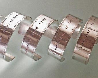 Cuff Bracelets with Rumi Quotes