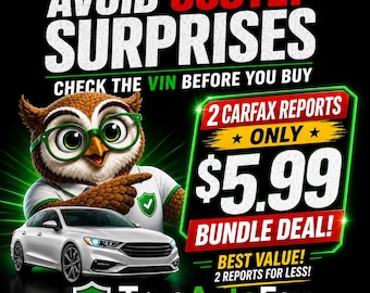 2 CARFAX Style VIN Checks, Used Car Buyer Vehicle History Reports, Accident Title Salvage Mileage Check Before You Buy