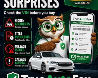Cheap VIN Check Report, Carfax Style Vehicle History, Used Car Accident Title Mileage Lookup