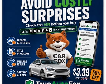 Cheap CARFAX Report, VIN Check Vehicle History Report, Accident Title Mileage Lookup Fast Delivery