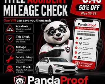 CARFAX Report Style VIN Check, Vehicle History Report, Accident Title Salvage Mileage Lookup Before You Buy