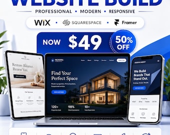 Custom 1 Page Website Build for Small Business, Wix Squarespace Framer Website Design, Mobile Friendly Landing Page Setup