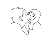 Gift for dad / mom Family portrait Hand drawn Minimalist Custom Children Portrait Commission Line Drawing portraits from photos Black White