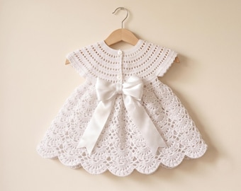 Crochet Baby Dress Pattern | 0-3 Months Heirloom Gown Tutorial Guide (PDF Download)