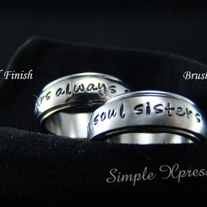 Spinner Ring Personalized Hand Stamped Spinner Ring with Brushed or Polished Finish image 1