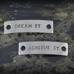 Dream It Achieve It Personalized Shoe Tags for Runners - Inspirational Jewelry - Running Jewelry