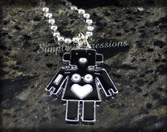 Child's Robot Necklace - Cute gift for Children