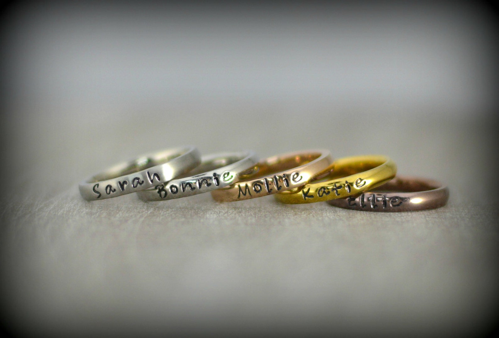 Personalized Stackable Name Ring Stacking Rings Dainty Etsy