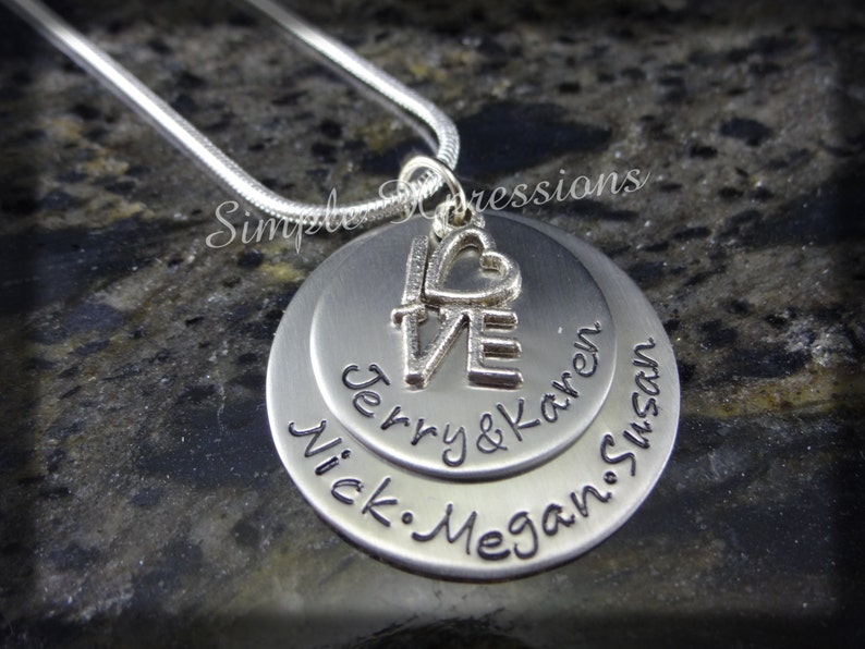 Personalized Mothers Necklace Mother of Three - Etsy