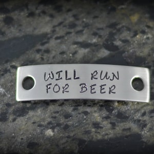WILL RUN for BEER Personalized Shoe Tag for Runners - Inspirational Jewelry - Running Jewelry