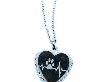 Heartbeat Paw Necklace