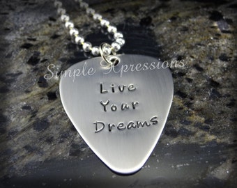 Custom Guitar Pick - Personalized Hand Stamped Stainless Steel Pick