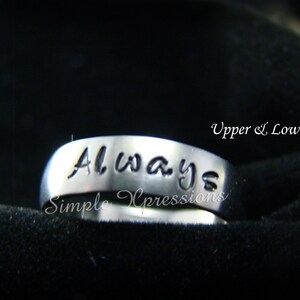 Personalized Hand Stamped Ring 6mm Matte w/Shiny Edges image 3