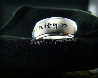 Personalized Name Ring - 8mm Matte w/Shiny Edges