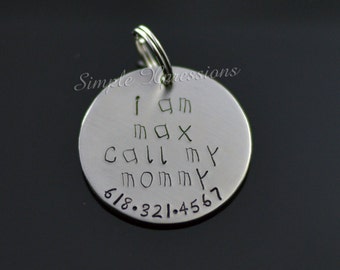 Personalized Pet ID Dog Tag - 1.25" Round Stainless Steel