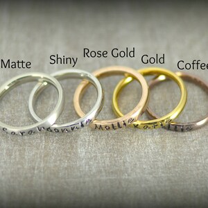 Personalized Stackable Name Ring Stacking Rings Dainty Name Rings Mothers Ring Bridemaids Jewelry Name Ring Promise Rings image 2