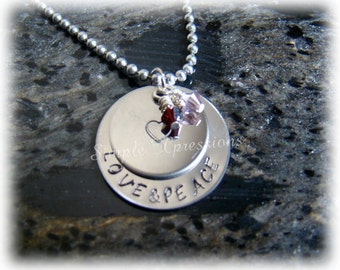 Mother Necklace - Hand Stamped with Names and Birthstones