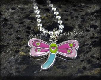 Children's Necklace - Enamel Dragonfly Necklace