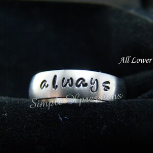 Personalized Hand Stamped Ring 6mm Matte w/Shiny Edges image 4