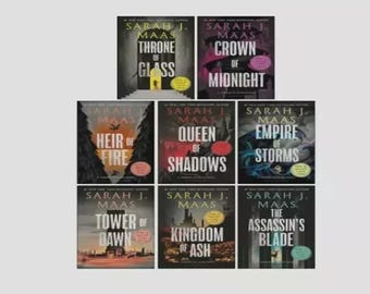 Throne of Glass 8 Book Set by Sarah J Maas Paperback | Fantasy Book Set | Epic YA Romance Adventure | Gift for Book Lovers