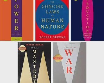Robert Greene 5 Book Set Paperback, Self Help Strategy Books Collection, Gift for Readers, Power Mastery Seduction Books